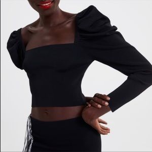 Zara Puff shoulder top